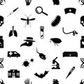 Plague and disease theme simple black icons seamless pattern eps10