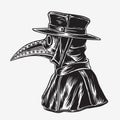 Plague doctor with bird mask Royalty Free Stock Photo
