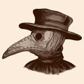 A plague doctor.