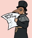 plague doctor with newspaper Royalty Free Stock Photo