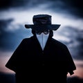 Plague doctor in sunset. Royalty Free Stock Photo