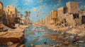 Plague of Frogs: Egypt\'s Streets Overrun in Biblical Scene Royalty Free Stock Photo