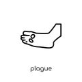 Plague icon. Trendy modern flat linear vector Plague icon on white background from thin line Diseases collection