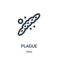 plague icon vector from virus collection. Thin line plague outline icon vector illustration