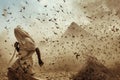 Plague of locusts in Egypt, Bible story. Generative AI
