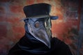 Plague mask, hat and costume of medieval Doctor Royalty Free Stock Photo