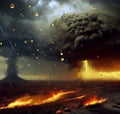 Thunderstorm of hail and fire Royalty Free Stock Photo