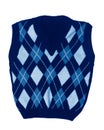 plaid baby knitted vest toned in trendy Classic Blue color of the Year 2020 on white background