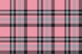 Plaid background, check seamless pattern in pink. Vector fabric texture for textile print, wrapping paper, gift card or wallpaper Royalty Free Stock Photo