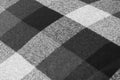 Plaid Black White Grey Fabric Texture Tablecloth Texture Background Abstract Pattern Picnic Vintage Gingham Checkered Royalty Free Stock Photo