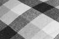 Plaid Black White Grey Fabric Texture Tablecloth Texture Background Abstract Pattern Picnic Vintage Gingham Checkered Striped Royalty Free Stock Photo