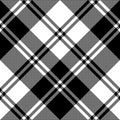 Plaid black white tartan classic seamless pattern