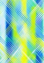 A Plaid, Blue, and Yellow Background with Diagonal Lines and Med