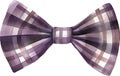 Plaid bow in deep purple color, watercolor vector illustration and christmas element. Royalty Free Stock Photo