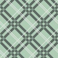 Plaid check pattern in beige, white, dusty teal green and grayish blue. Seamless fabric texture print