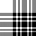 Plaid check pattern in black and white. Seamless fabric texture. Tartan textile print Royalty Free Stock Photo