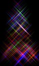 Plaid colored star filter Christmas tree on black background Royalty Free Stock Photo