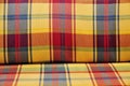 Plaid cushioned textile Royalty Free Stock Photo