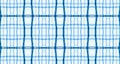 Plaid Fabric. White and Blue Picnic Texture.