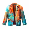 Colorful Abstract Jacket Icon Stock Illustration On White Background Royalty Free Stock Photo