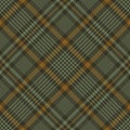 Plaid pattern autumn in brown and green. Glen seamless tartan dark check plaid art for skirt, dress, tablecloth, blanket, duvet.