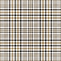 Plaid pattern tartan glen check vector in black, gold, white. Seamless autumn textured hounds tooth graphic for skirt, coat.