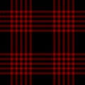 Plaid pattern in black and red. Seamless abstract striped check plaid graphic for flannel shirt, skirt.