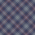 Plaid pattern in blue  grey  orange. Herringbone textured seamless tartan check plaid graphic for flannel shirt   skirt. Royalty Free Stock Photo