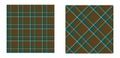 Plaid pattern in brown and green. Vector herringbone textured seamless tartan check plaid background for flannel shirt or other Royalty Free Stock Photo