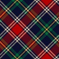 Plaid pattern for Christmas in red, green, navy blue, yellow, beige. Seamless multicolored large dark tartan check vector. Royalty Free Stock Photo