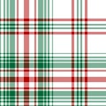 Plaid pattern Christmas in red, green, white for blanket, duvet cover, flannel shirt, tablecloth design. Vector large tartan check