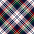 Plaid pattern Christmas tartan check in navy blue, red, green, yellow, white. Textured seamless multicolored graphic for flannel. Royalty Free Stock Photo