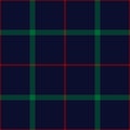 Plaid pattern Christmas windowpane in navy blue, red, green. Herringbone textured seamless dark Scottish tartan check plaid.