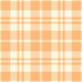 Plaid pattern classic for spring in orange and off white. Seamless simple tartan plaid vector for tablecloth, oilcloth.