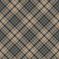 Plaid pattern fashion vector. Herringbone tartan seamless check plaid in brown for womenswear dress, skirt. Royalty Free Stock Photo