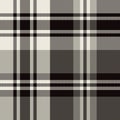 Plaid pattern for flannel shirt in black, grey, off white. Seamless dark tartan check graphic background for shirt, blanket, duvet