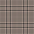 Plaid pattern glen in brown and beige. Tartan seamless textured spring, autumn, winter check plaid for flannel shirt, skirt.