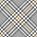 Plaid pattern glen for spring autumn in grey, gold, white. Herringbone seamless tartan tweed check graphic for tablecloth, blanket Royalty Free Stock Photo