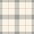 Plaid pattern in grey and beige. Herringbone textured seamless tartan vector background for flannel shirt, scarf, blanket, throw. Royalty Free Stock Photo