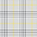 Plaid pattern in grey, yellow, white. Tweed check plaid abstract tartan background texture for jacket, skirt, trousers. Royalty Free Stock Photo