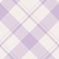 Plaid pattern herringbone in pastel lilac. Seamless asymmetric basic tartan check graphic vector background for flannel shirt.