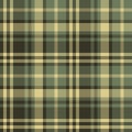 Plaid pattern in olive green and brown. Seamless vector background texture. Dark tartan check plaid for flannel shirt, skirt. Royalty Free Stock Photo