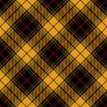 Plaid pattern ombre in mustard yellow, black, red. Seamless dark bright tartan check plaid graphic vector texture for autumn.