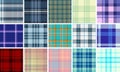 Plaid pattern pack created for labels and packaging of kidswear. Coordinated tartan designs add charm and style. Vector precision Royalty Free Stock Photo