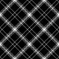 Plaid pattern print in black and white for for skirt, jacket, scarf, bag, throw, dress. Seamless classic dark pixel tartan.