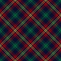 Plaid pattern in red  green  blue  yellow. Herringbone dark multicolored tartan check for Christmas and New Year blanket  flannel. Royalty Free Stock Photo