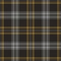 Plaid pattern seamless in dark grey and brown gold. Scottish tartan check graphic vector background for menswear flannel shirt. Royalty Free Stock Photo