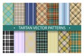 Plaid pattern seamless ornate. Set tartan vector background. Fabric texture collection Royalty Free Stock Photo