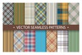 Plaid pattern seamless ornate. Set tartan vector background. Fabric texture collection Royalty Free Stock Photo