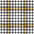 Plaid pattern for spring autumn in grey, yellow, white. Seamless herringbone textured glen tartan check graphic for scarf, jacket. Royalty Free Stock Photo